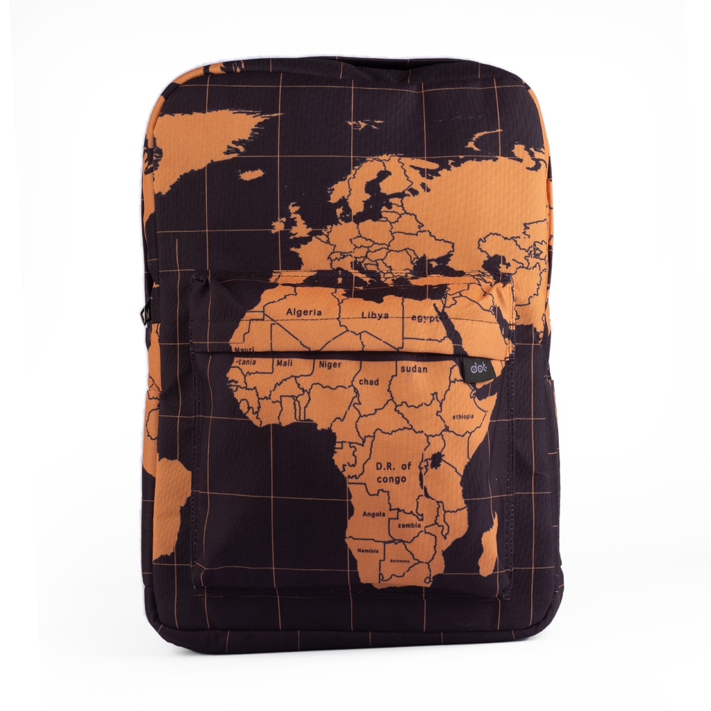 bag golden map printed