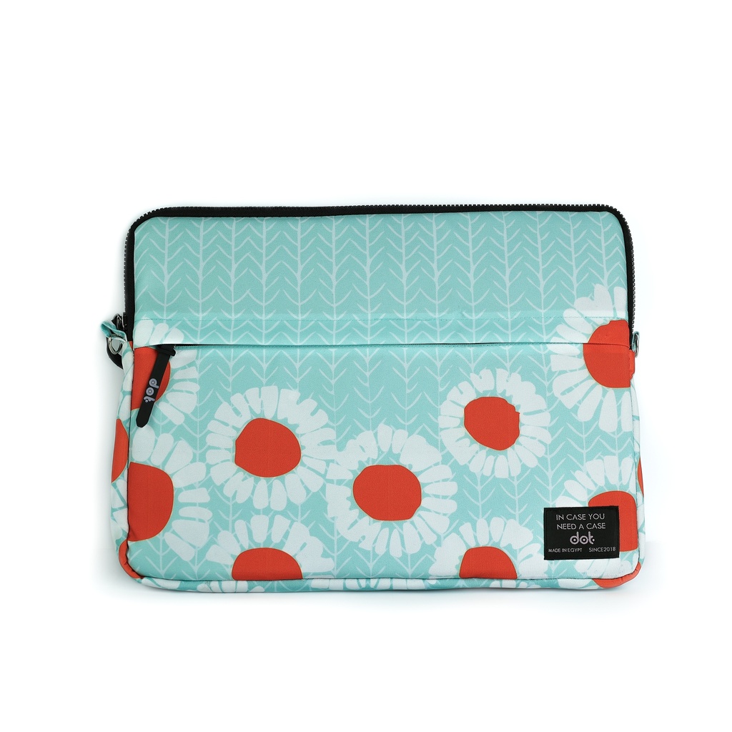 white flower labtop sleeve