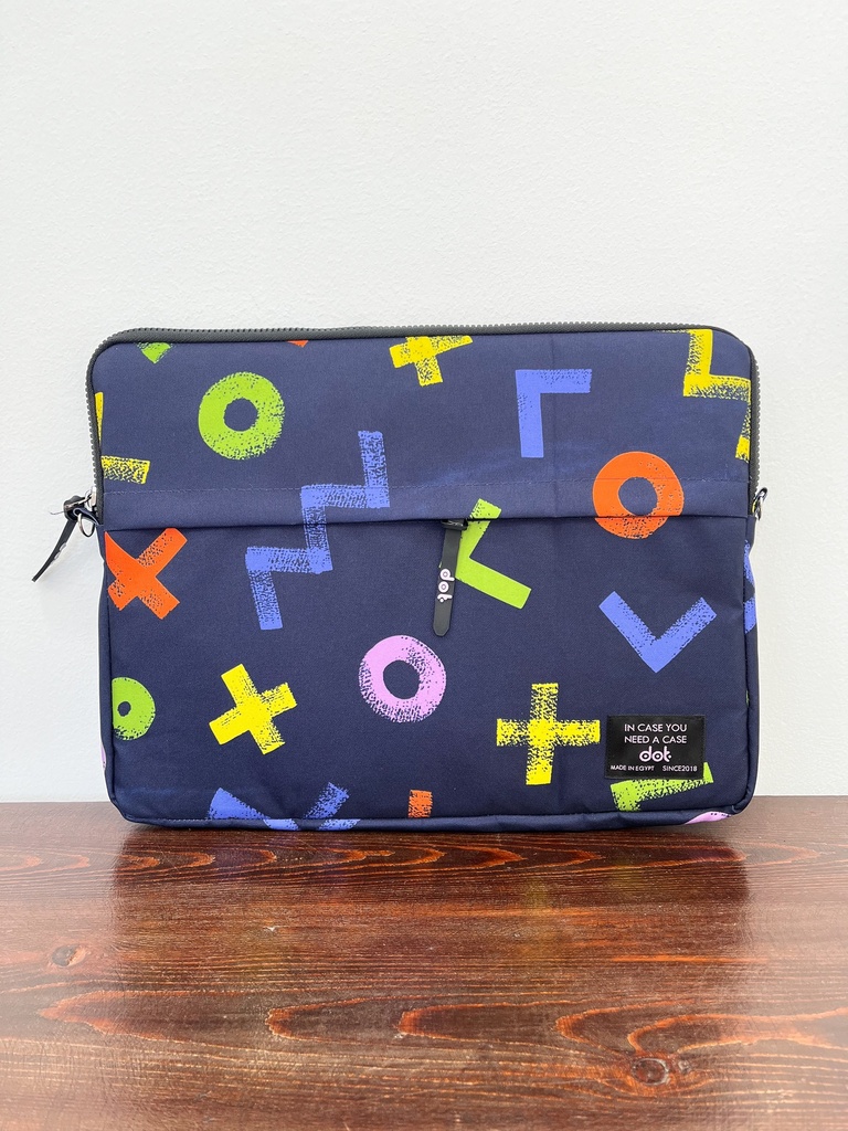 Geometric Scribbles in navy 15.6 inch Laptop Sleeve