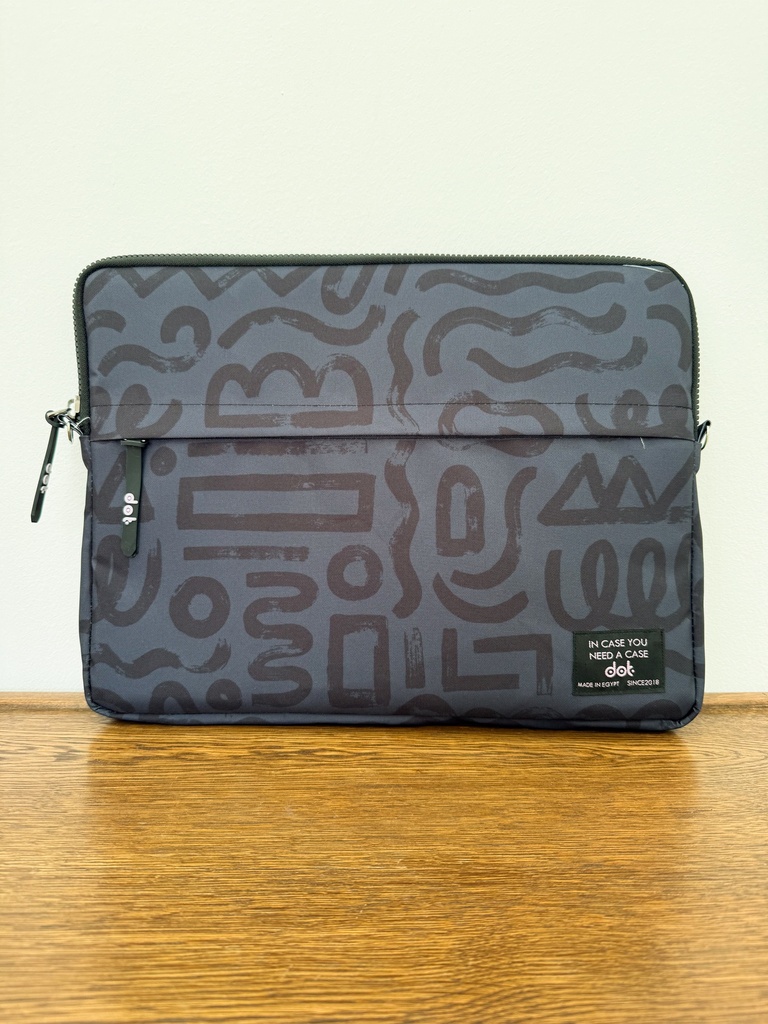 Abstract doodles in charcoal grey 15.6 inch Laptop Sleeve