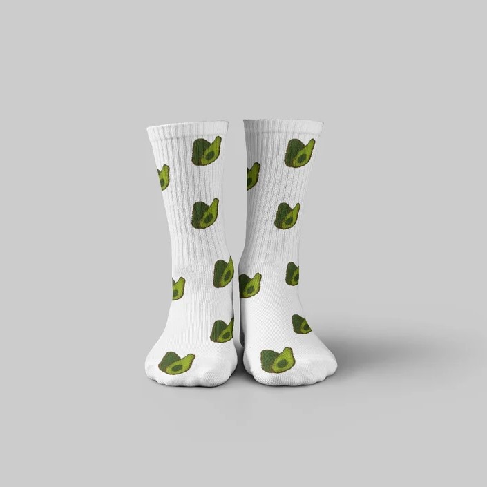 Avocado White Socks