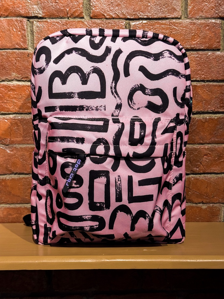 Abstract doodles in pink pattern