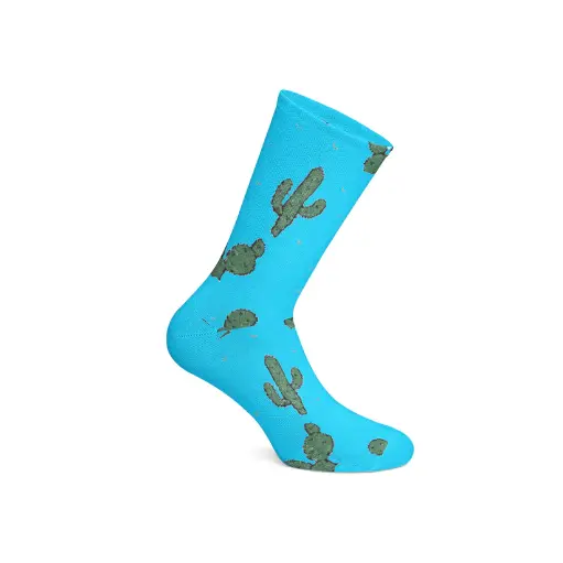 [4394] Cactus Blue Socks