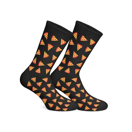 [4399] Pizza Black socks