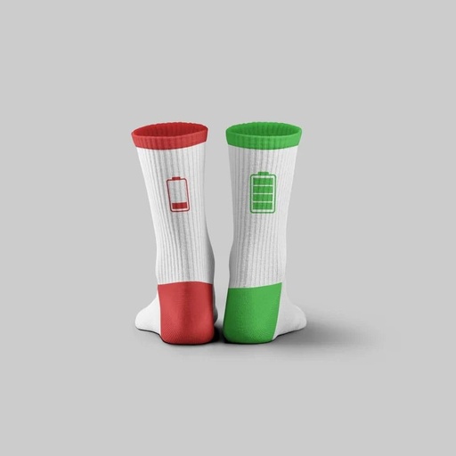 [4482] Battery White Socks