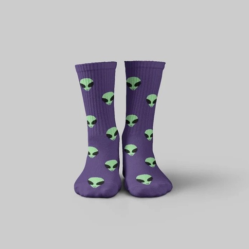 [4484] Alien Purple Socks