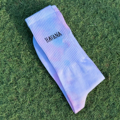 [4489] Pink Baby Blue Tie Dye Socks