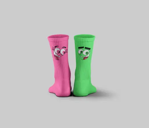 [4736] Wanda & Cosmo Mid Calf Socks
